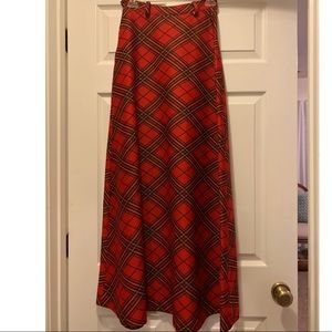 70s Plaid A-Line Skirt